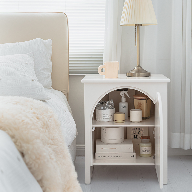 Nordic style bedroom nightstand white storage nightstands