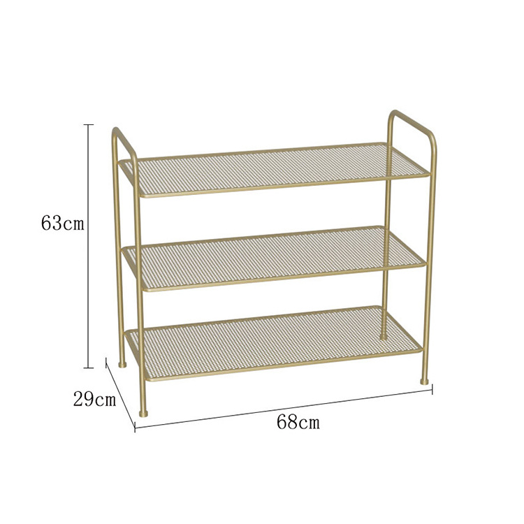 Hot selling Wholesale Space Save Furniture Extend Cheapest Black 3 Tier Metal Wrought Iron Small Shoes Rack