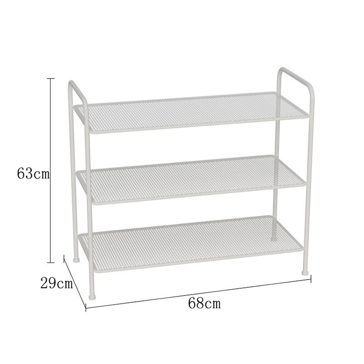 Hot selling Wholesale Space Save Furniture Extend Cheapest Black 3 Tier Metal Wrought Iron Small Shoes Rack