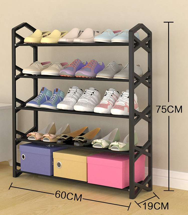 Metal Cheap Modern 5 Tier Shoes Rack With Storage