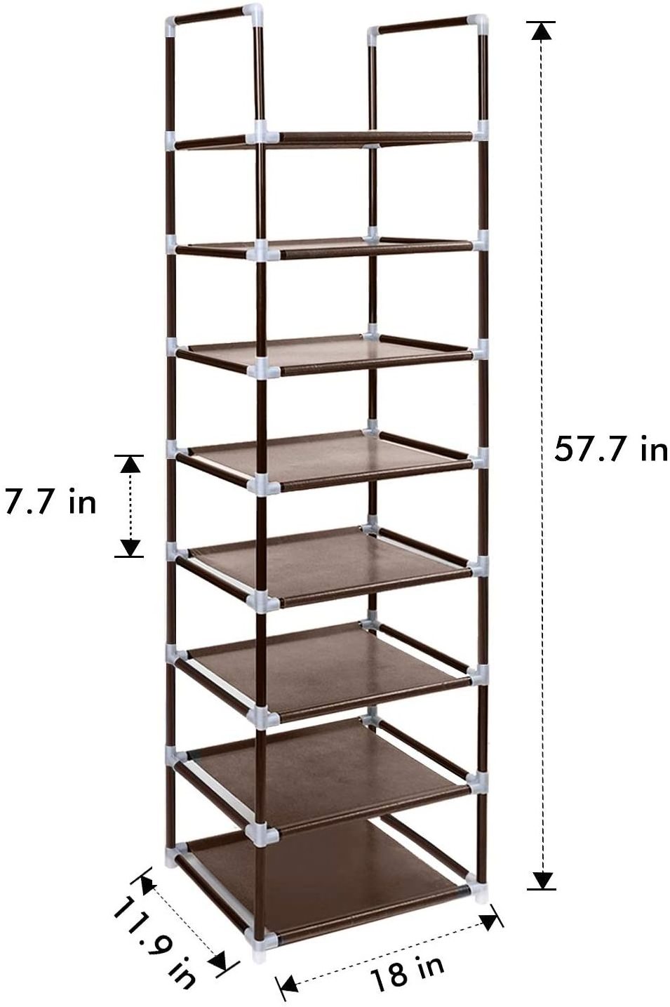 10 Tier Indoor Storage Organizer Free Standing Space Saving Detachable Shoes Rack