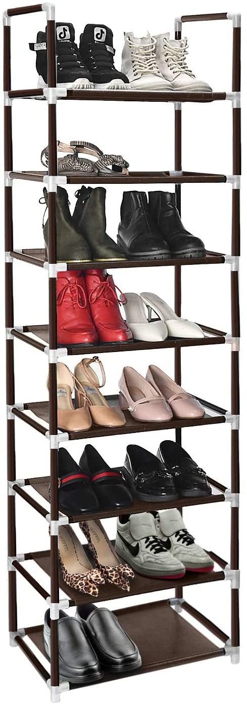 10 Tier Indoor Storage Organizer Free Standing Space Saving Detachable Shoes Rack