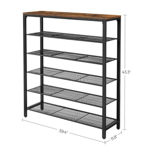 Living Room Furniture 6-tier Metal Tower Stand Rack Shoe Rack For Entryways