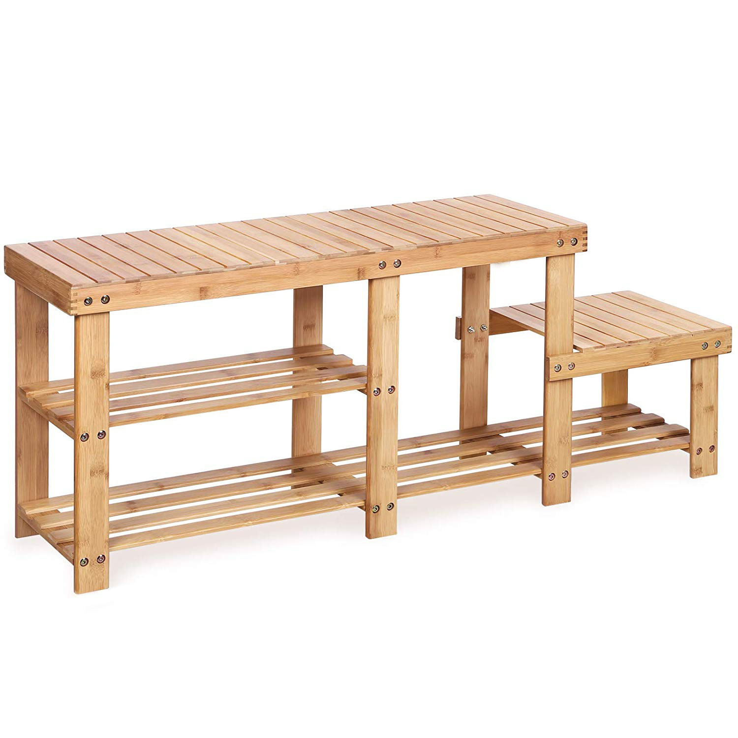 Hot Selling Wholesale Entryway Modern Slim Changing Bamboo Bench Shoes Rack