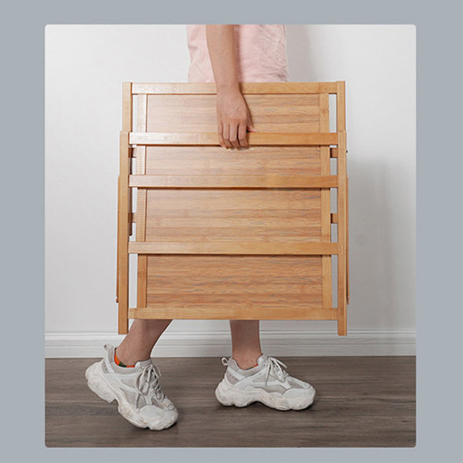 Foldable Large 5 Tiers 100% Bamboo Shoes Storage Rack For 20 Pairs Of Shoes