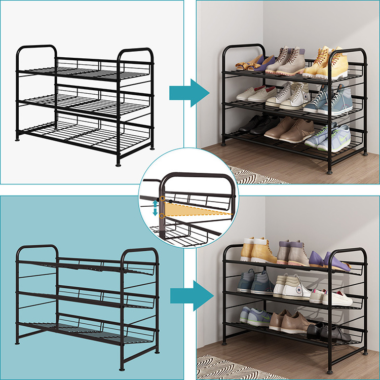 Diy Stand Portable Stackable Organizer Metal Shoes Rack For Sale, Shoes Shelf Organizer