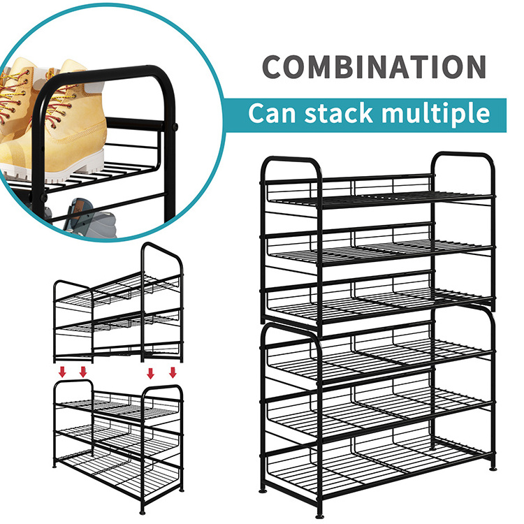 Diy Stand Portable Stackable Organizer Metal Shoes Rack For Sale, Shoes Shelf Organizer