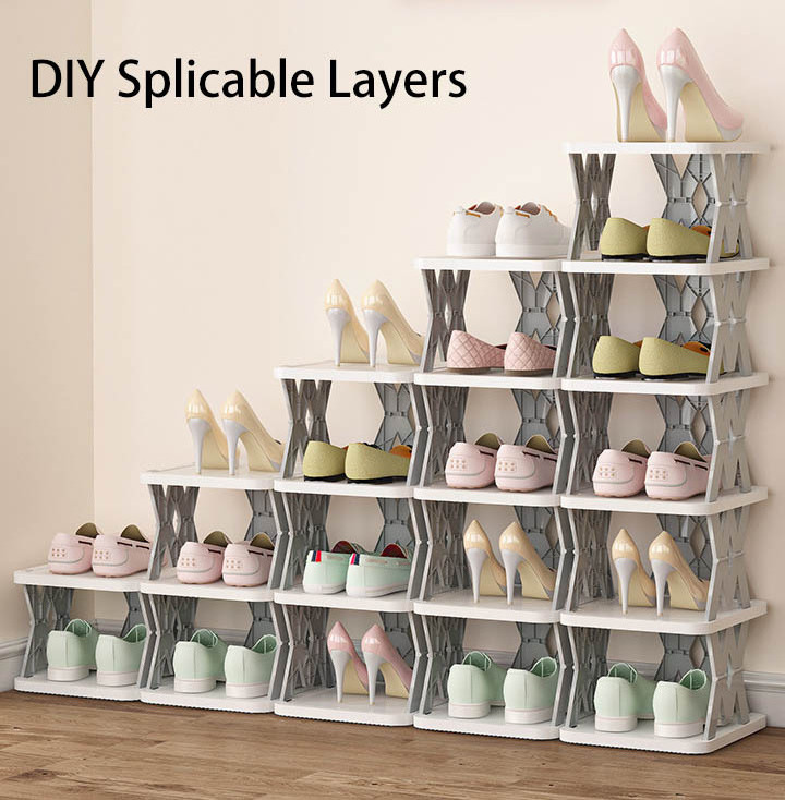 Modern Plastic Foldable Shoes Rack for Home Simple Household Collapsible Folding Cabinet for Living Room Home Furniture