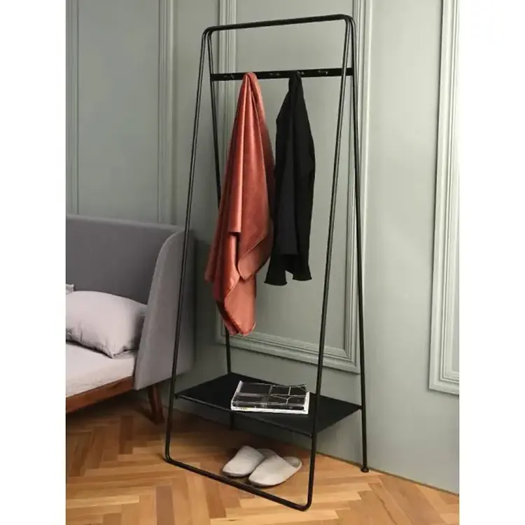 Clothes Garment Wrought Iron Office Single Tube Coat Rack, Metal Clothes Coat Hanger Stand