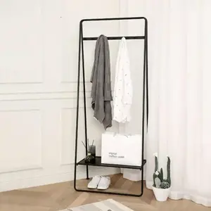 Clothes Garment Wrought Iron Office Single Tube Coat Rack, Metal Clothes Coat Hanger Stand