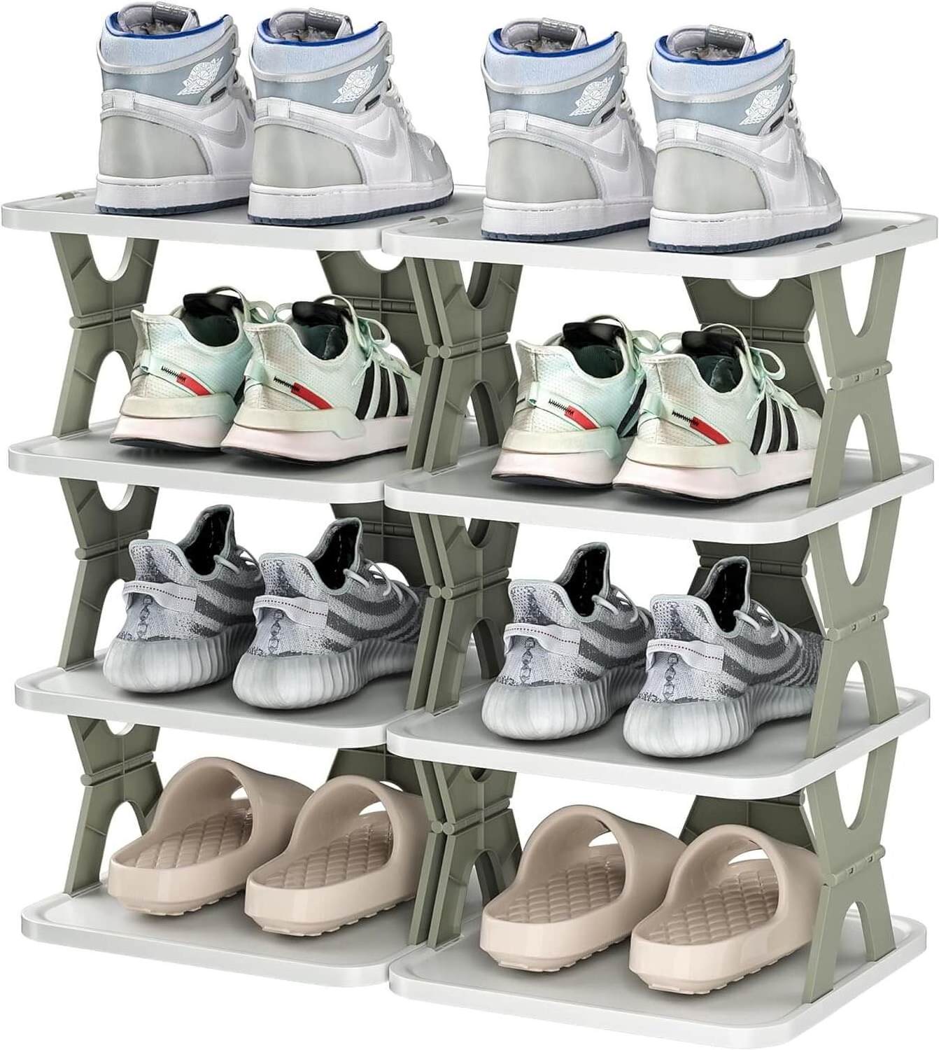 Modern Plastic Folding Shoes Rack Collapsible Living Room Furniture and Organizer Design for Home Use