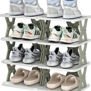 Modern Plastic Folding Shoes Rack Collapsible Living Room Furniture and Organizer Design for Home Use