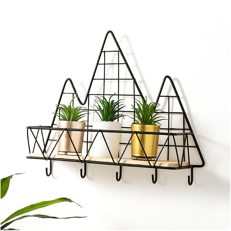 Modern Nordic Decoration Hanging Gold Home Metal Storage Wall Shelf For Bedroom, Metal Shelf For Wall Decoration