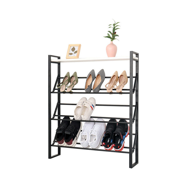 professional Fashion Slant Display Wrought Iron Space Save Shoes Rack Customized Metal Shoes Shelf