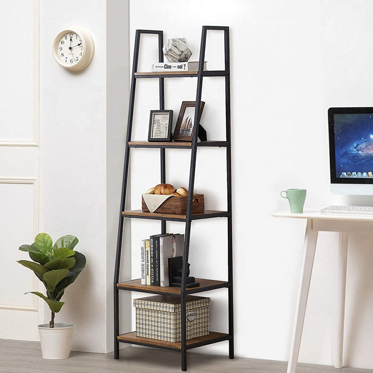 Five Tier Countertop Cube Steel Metal Wooden Shelf Display Storage Rack