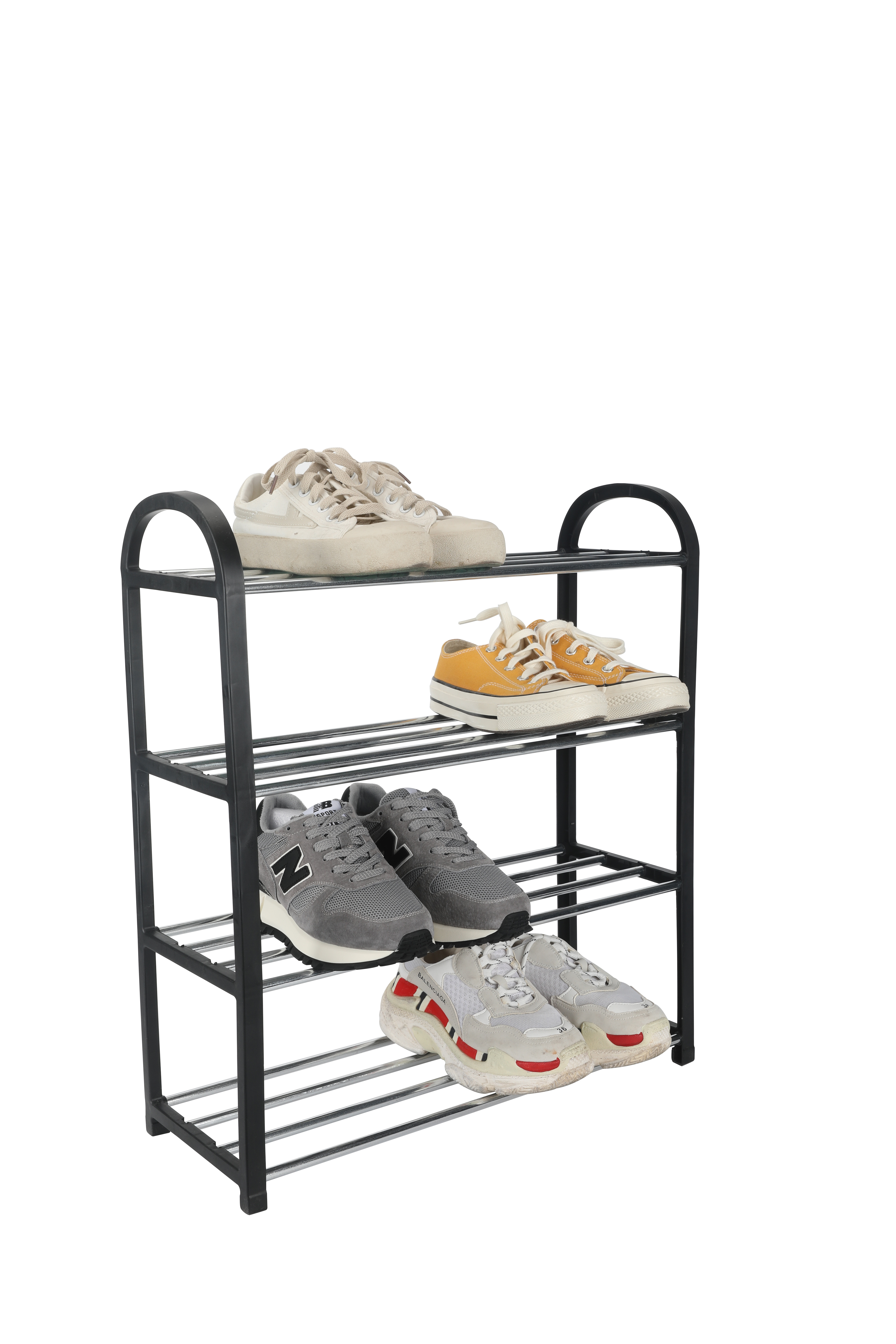 Metal Tower 30-pair Storage Organizer Unit Entryway thin Shelf Cabinet Shoe Rack With 5 Tiers Durable Metal