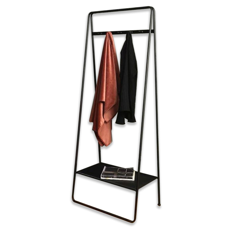 Low Price Clothes Garment Wrought Iron Office Single Tube Coat Rack, Metal Clothes Coat Hanger Stand