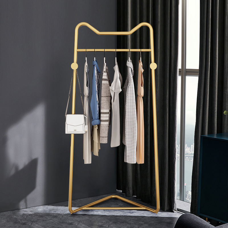 Hanging Clothes Rack For Small Spaces And Rooms,Corner Clothes Rack With Triangle Base,Space Saving