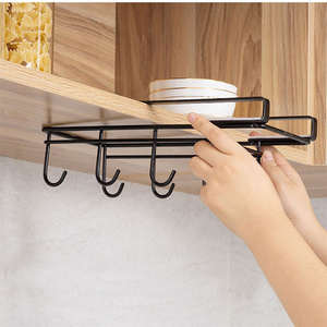 Metal Hooks Cupboard Mug Holder Shelf Coffee Cup Hooker Wall Hanger Rack Hanging Kitchen Accessories Storage Under Cabinet