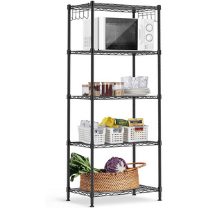 Multipurpose 5 Tier Shelving Storage Unit Heavy Duty Metal Organizer Wire Rack For Kitchen