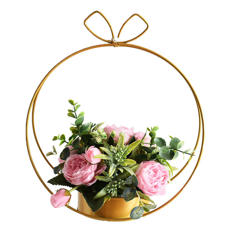 Small Heart Shape Flower Stand Metal Gold Party Wedding Decoration Table Centerpiece