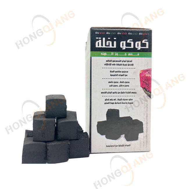 HQHC0025 Hongqiang Factory wholesale coconut cube shell pure material shisha incense instant light hookah charcoal