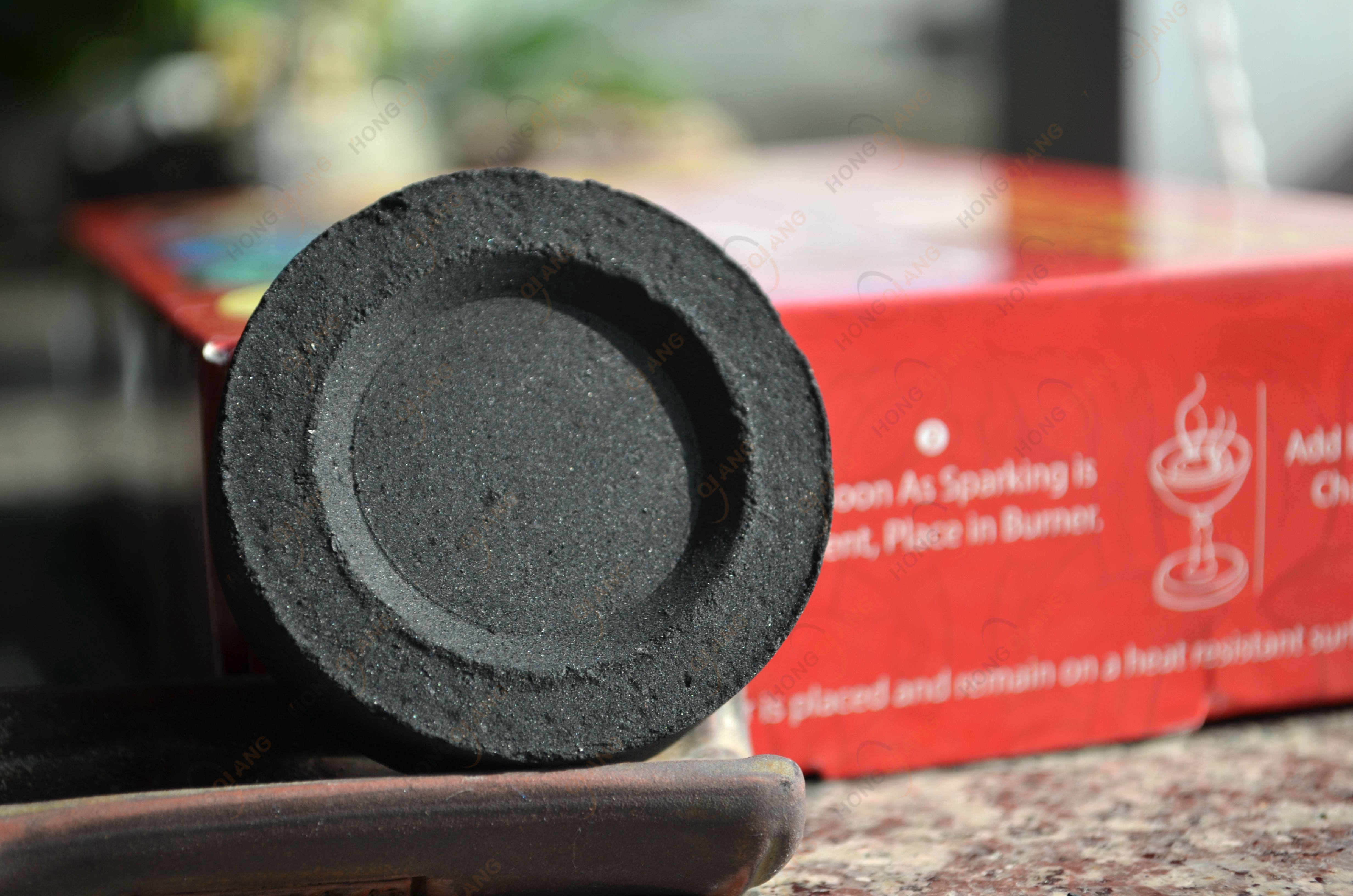 HongQiang 40mm Pure Wood  Black Bakhoor Incense Charcoal charbon Tablet Kohle for Hookah coal charbon de bois