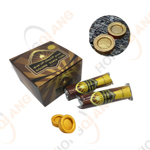 HongQiang 33mm Golden Quick Burning Fruit Wood Hookah Incense Flavor Round Charcoal