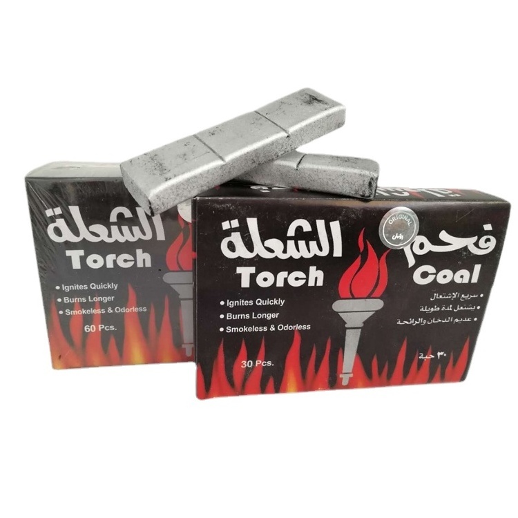 HongQiang High Quality No Smell No Smoking Coal Sliver Torch Hookah Charcoal