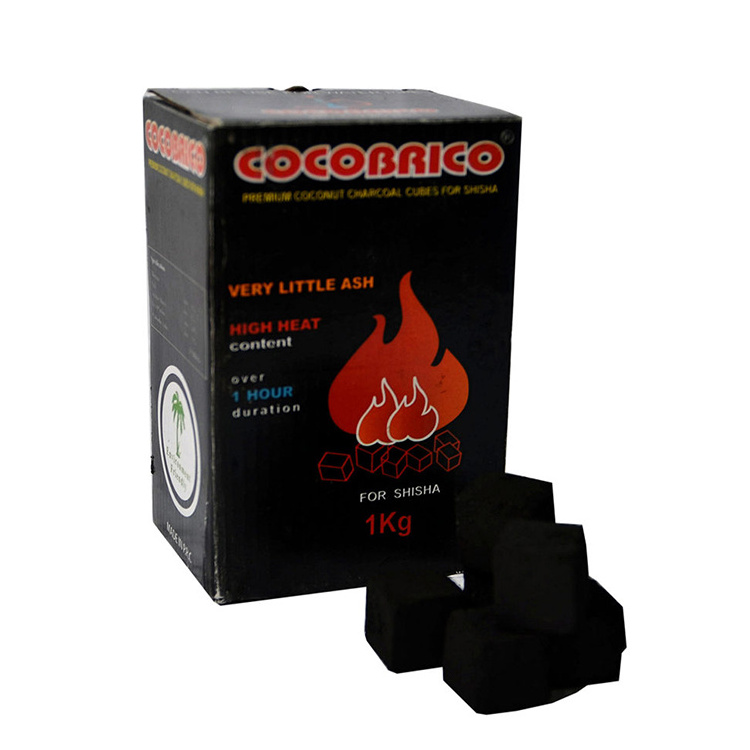 HongQiang 22mm /25mm/26mm  High Quality Pure Coconut Shell Cube Charcoal For Hookah Shisha Charcoal