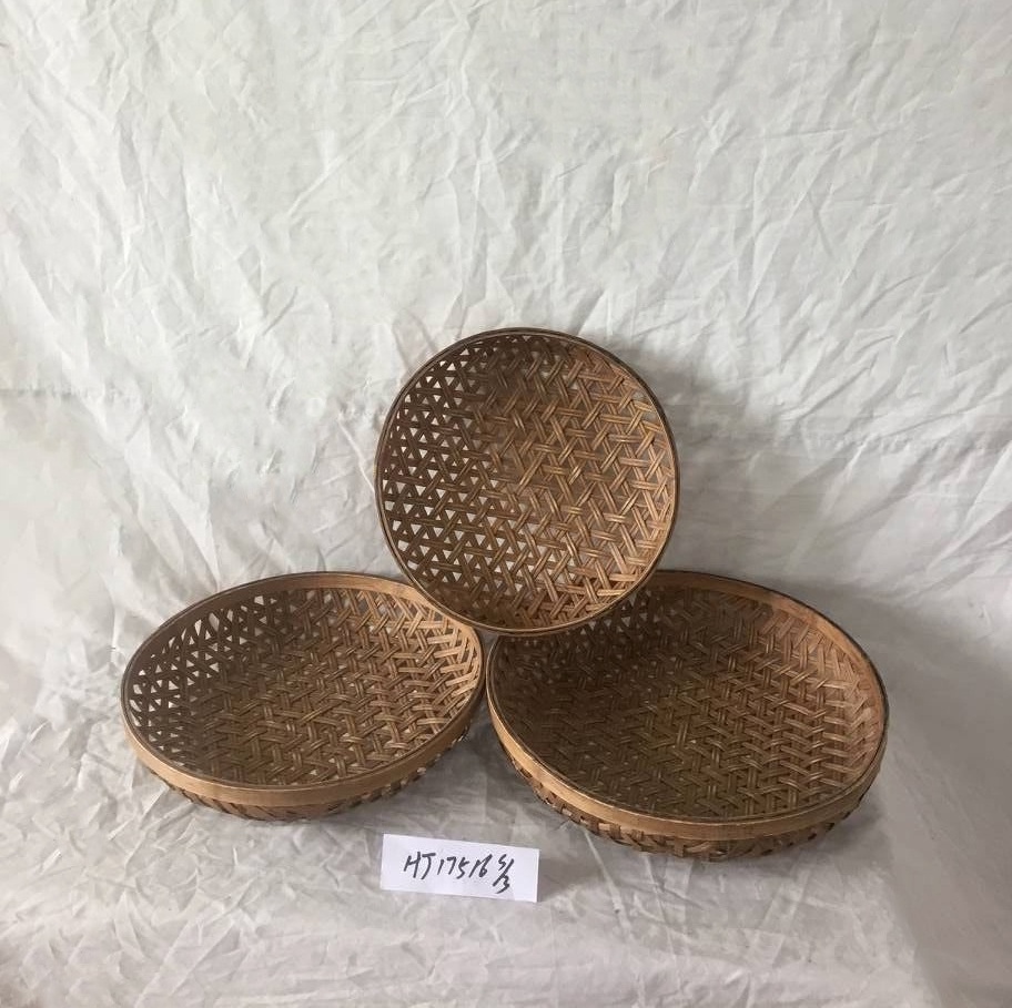 factory price handmade flat woven flower basket