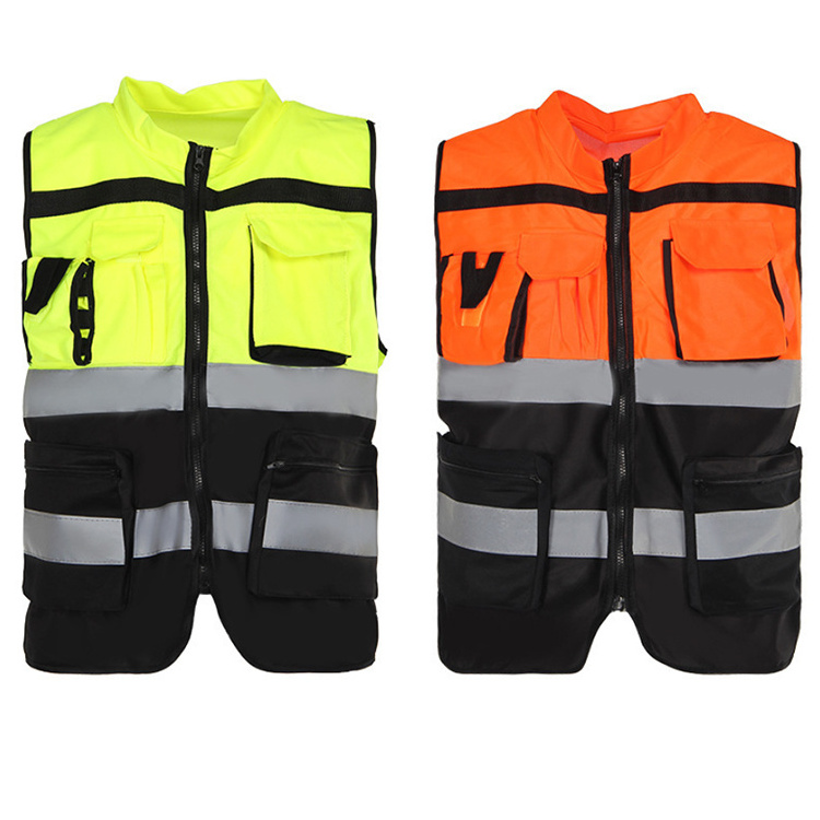 Reflective High Custom logo Visibility Safety Vest Road Working Security Vest Custom Logo Reflective Vest