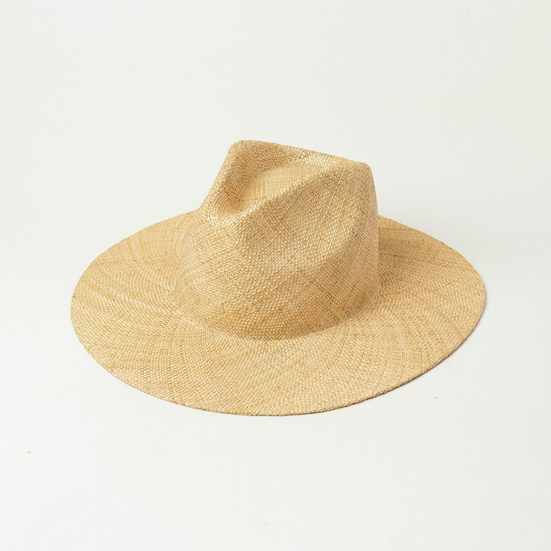 Wholesale plain custom sun hats lady women wide brim  panama straw hats beach summer straw hat