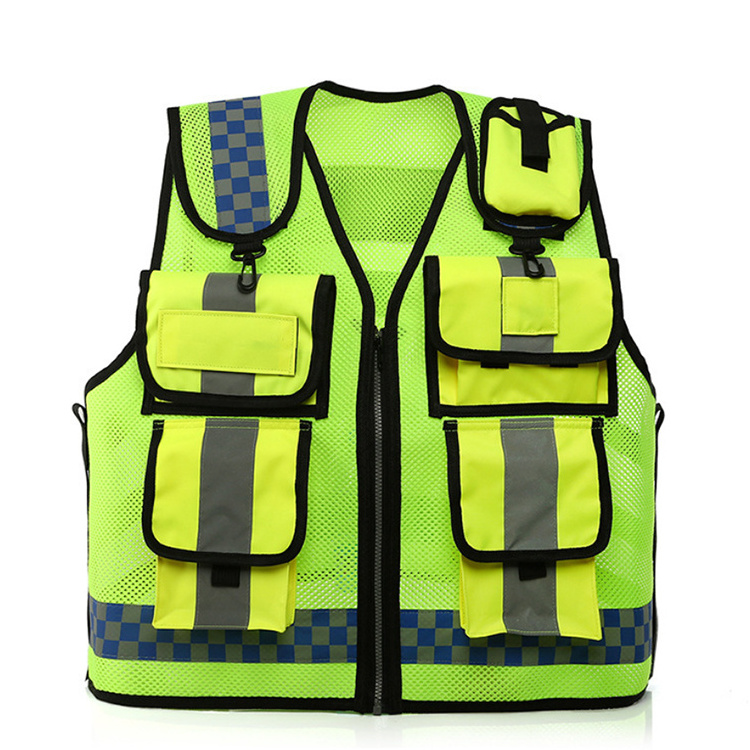 Reflective High Custom logo Visibility Safety Vest Road Working Security Vest Custom Logo Reflective Vest