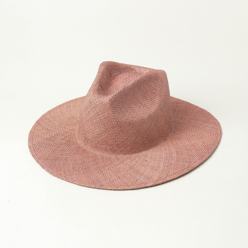 Wholesale plain custom sun hats lady women wide brim  panama straw hats beach summer straw hat