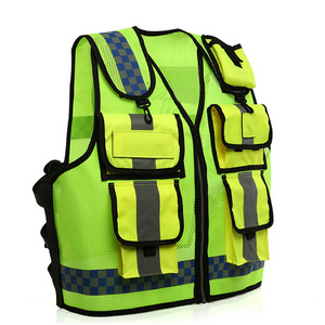 Reflective High Custom logo Visibility Safety Vest Road Working Security Vest Custom Logo Reflective Vest