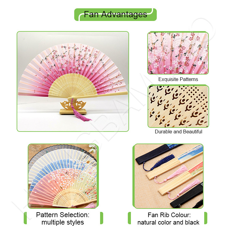 Wholesale bamboo hand held folding paper fans branded hand fan