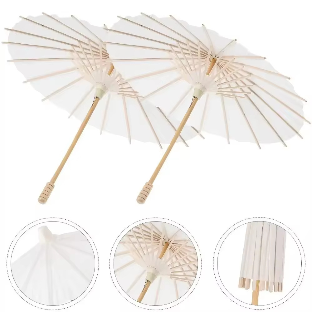 Wholesale outdoor garden decoration wedding umbrella white paper parasol