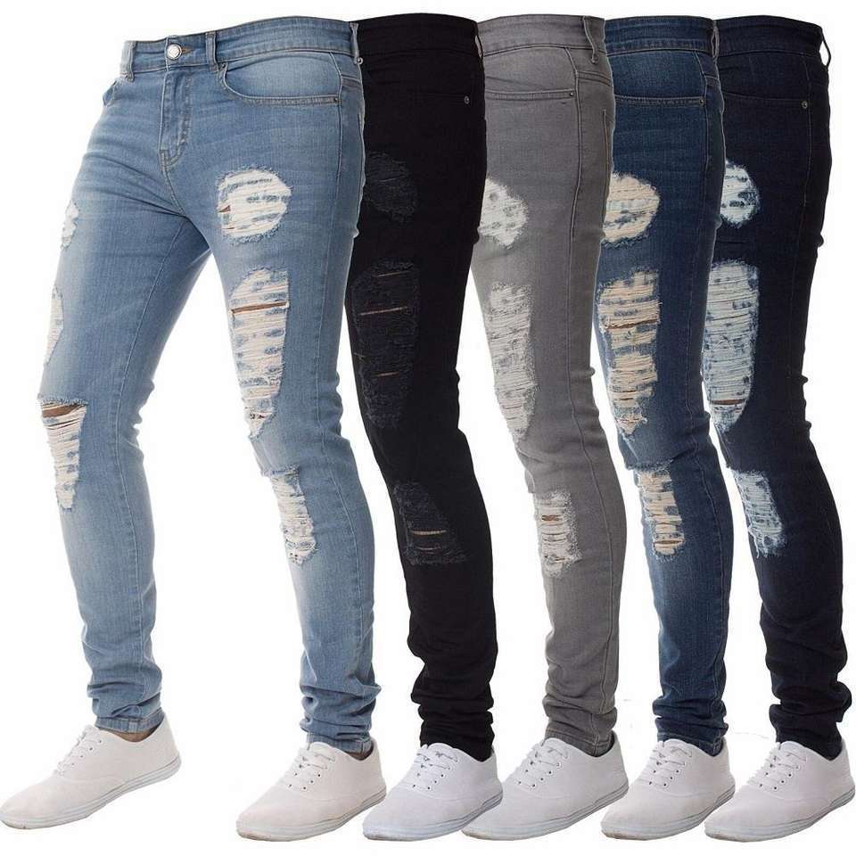 Jerry 2023 Brand New label Stock Pants Men's Boys Jeans Ultra low price stock brand denim jeans Skinny straight leg jeans