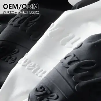 Heavyweight 100% Cotton Blank Hoodies French Terry Oversized Hoodies Men Custom Embossed Logo Men 500 Gsm Thick Unisex Hoody