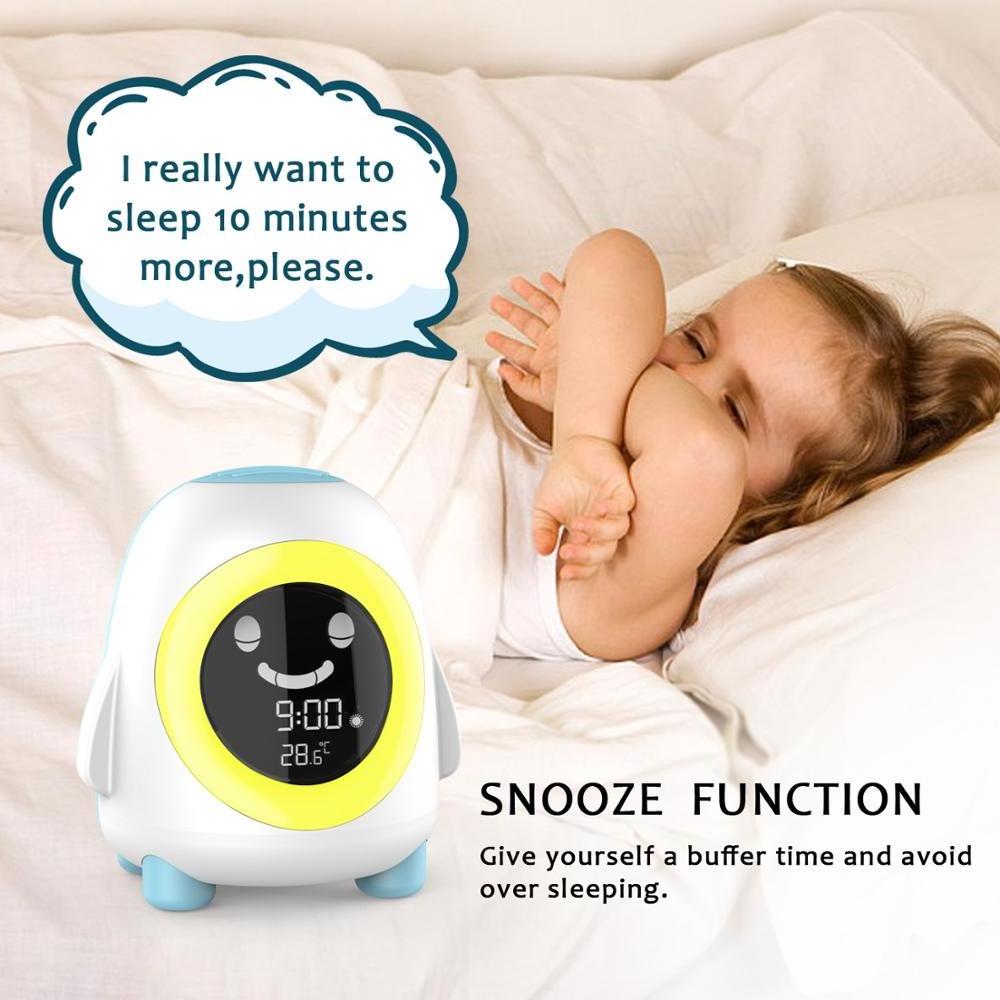 gift  Penguin Design small alarm clock Night Light & Wake Up  Kids smart sleep trainer Digital & Analog-Digital Clocks suppliers