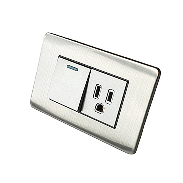 wenzhou new model wall switch series switch socket wall universal stainless steel wall switch and socket