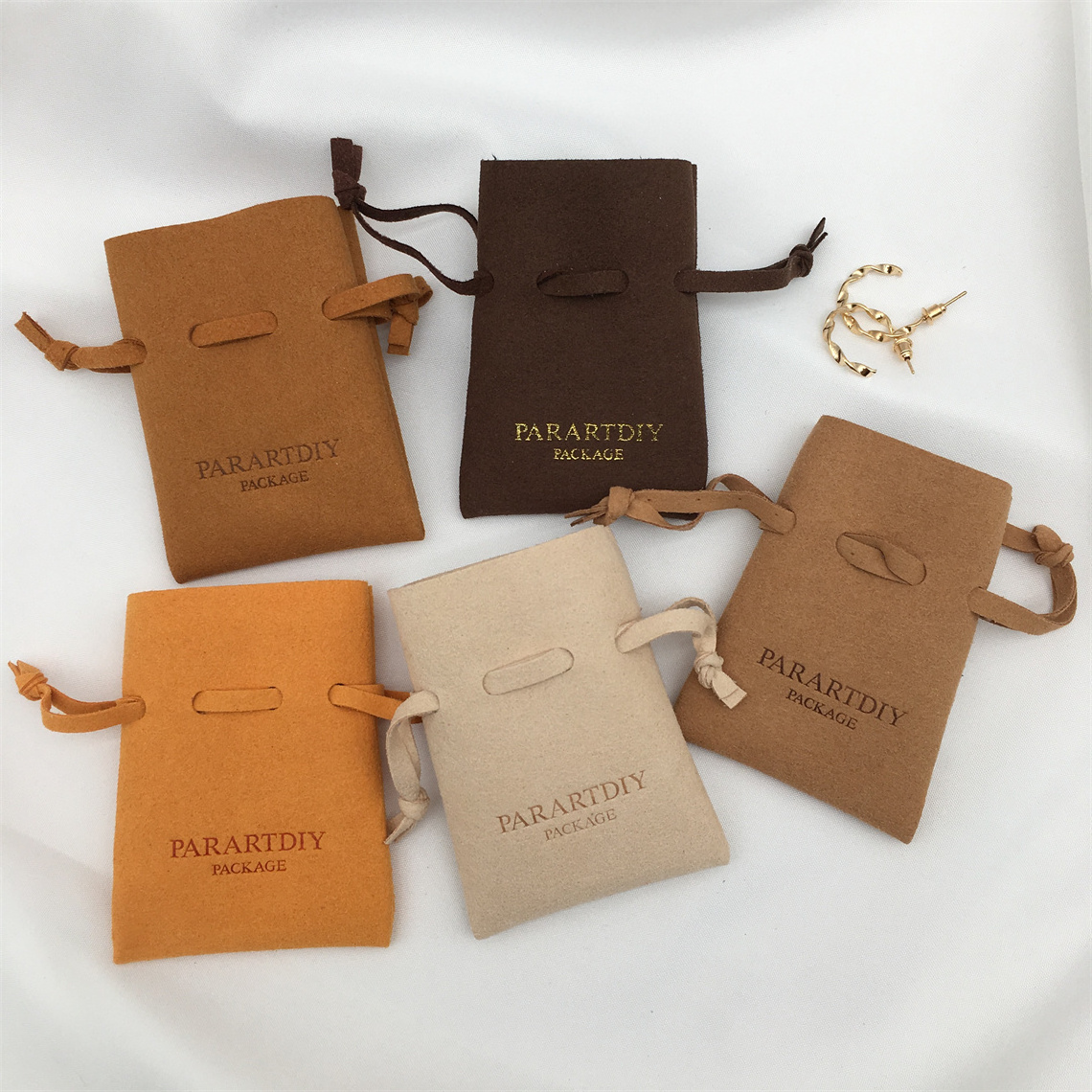 Personalized Logo Manufacturer custom printed small boutique luxury wedding gift drawstring jewelry packaging bag with logo