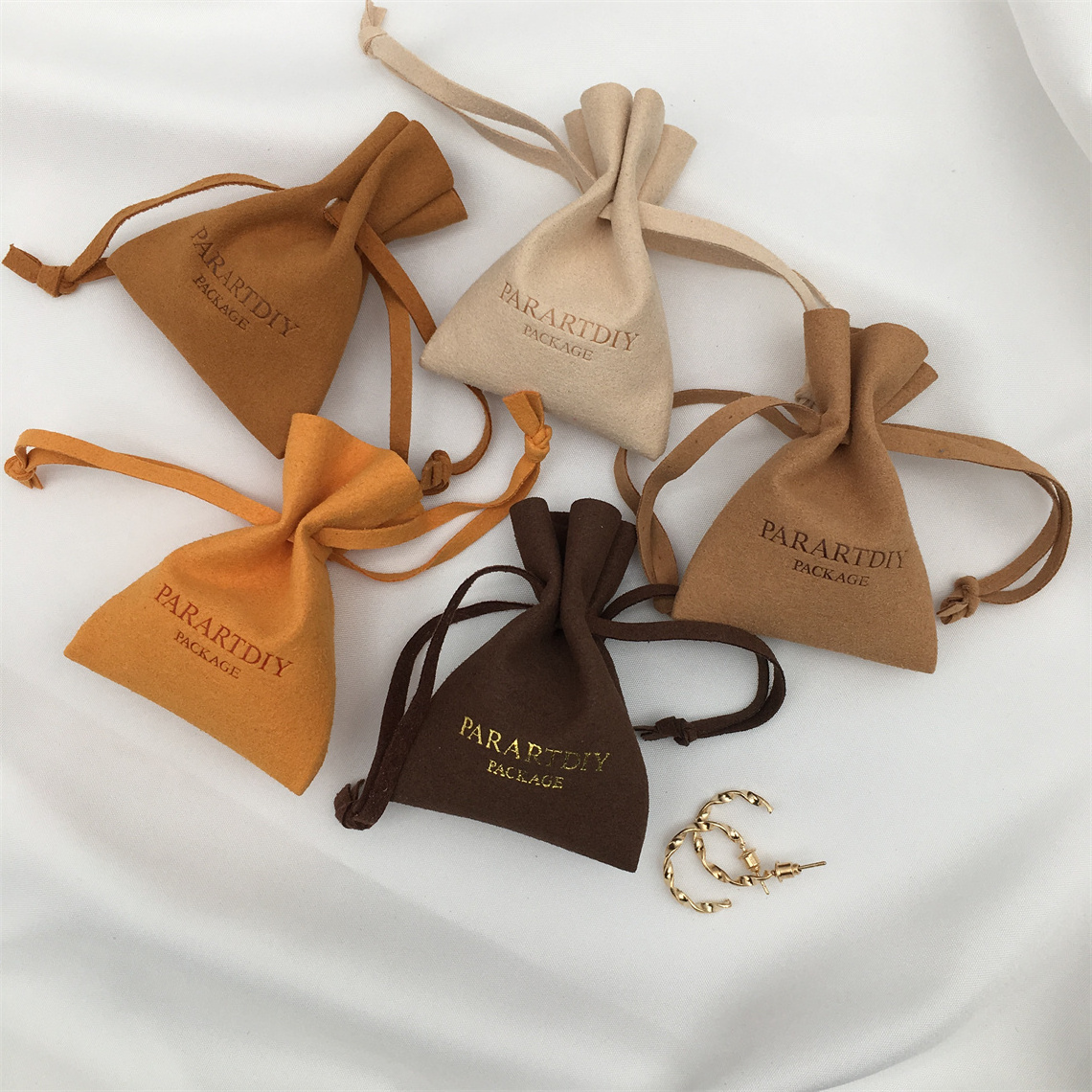 Personalized Logo Manufacturer custom printed small boutique luxury wedding gift drawstring jewelry packaging bag with logo