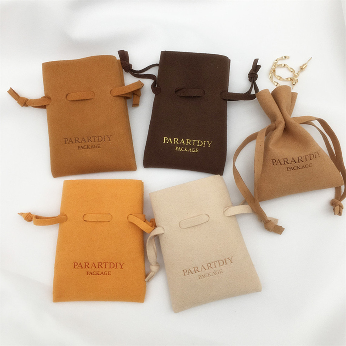 Personalized Logo Manufacturer custom printed small boutique luxury wedding gift drawstring jewelry packaging bag with logo