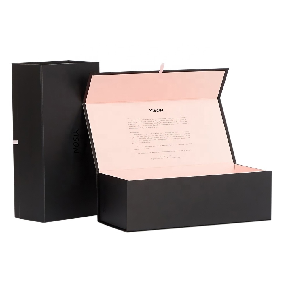 Luxury Custom Brand Logo Printing Black Empty Folding Magnet Shoe Box