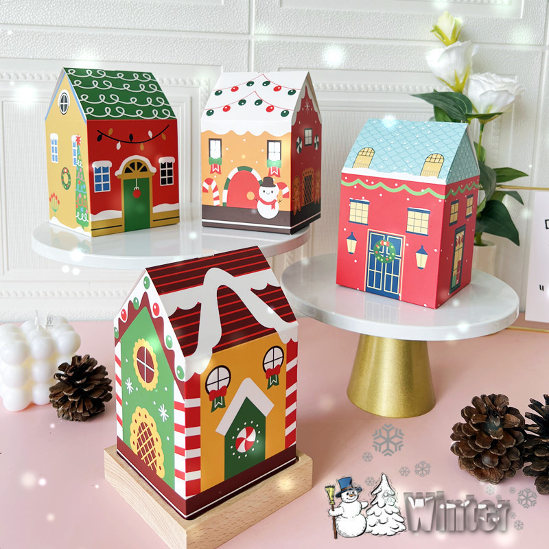 small candy house box creative gift box  for packaging Apple  biscuits