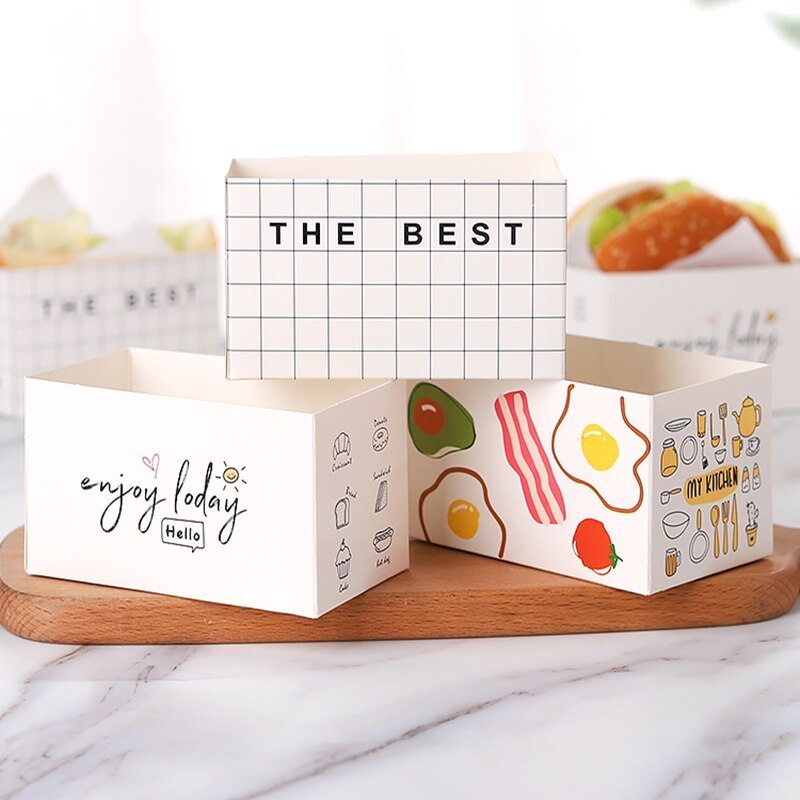 Wholesale Custom Baking Paper Burger Paper Box Food Grade White Car Shape Small Paper Box