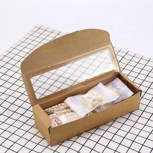 Kraft Paper DIY Gift Box with Clear PVC Window Cookie Cake Packaging Box High Quality Cardboard Luxury Wedding Candy Box