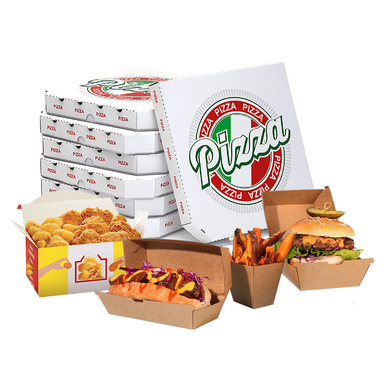 Custom Wholesale  Big Pizza Packing Box Carton 6 8 10 12 14 18 Inches Pizza Box